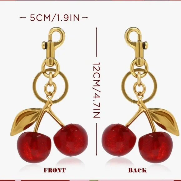 Double Cherry Bag Charm/Keychain - Picture 3 of 3